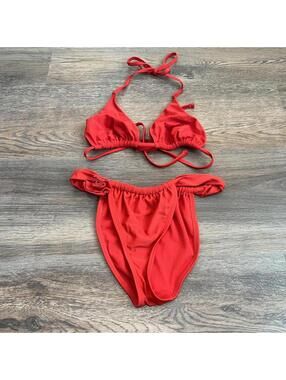 Shade & Shore Women's Red Bikinis-and-tankini-set